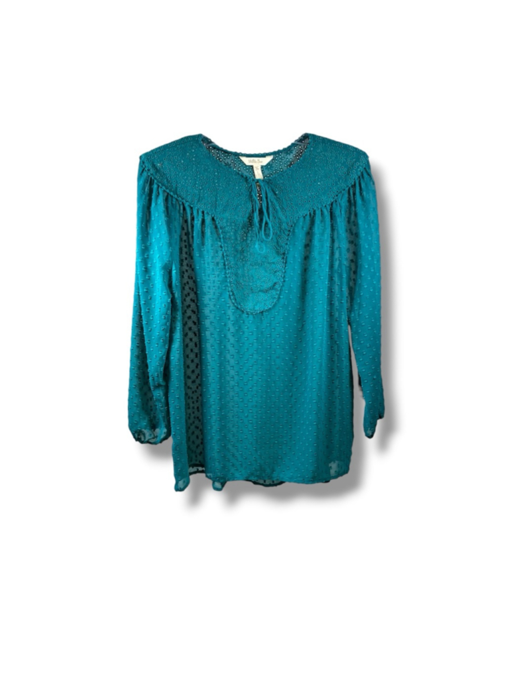 Matilda Jane Long Sleeve Boho Blouse in Teal Size M